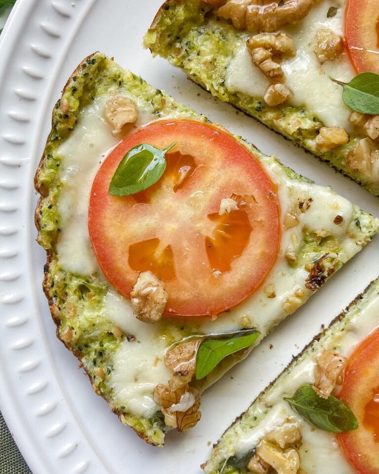 Pizza De Brócolis Low Carb Sem Glutén