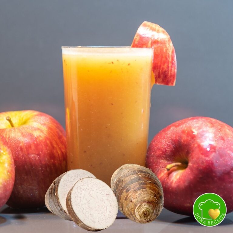 suco de inhame com maçã saudável e nutritivo