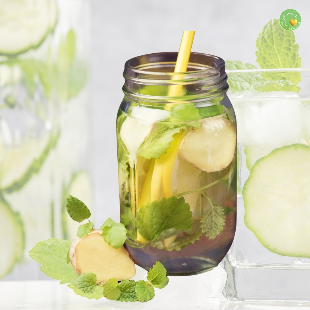 gua Aromatizada Com Gengibre Pepino E Hortel Hidrata o Com gua-aromatizada-com-gengibre-pepino-e-hortel-hidrata-o-com